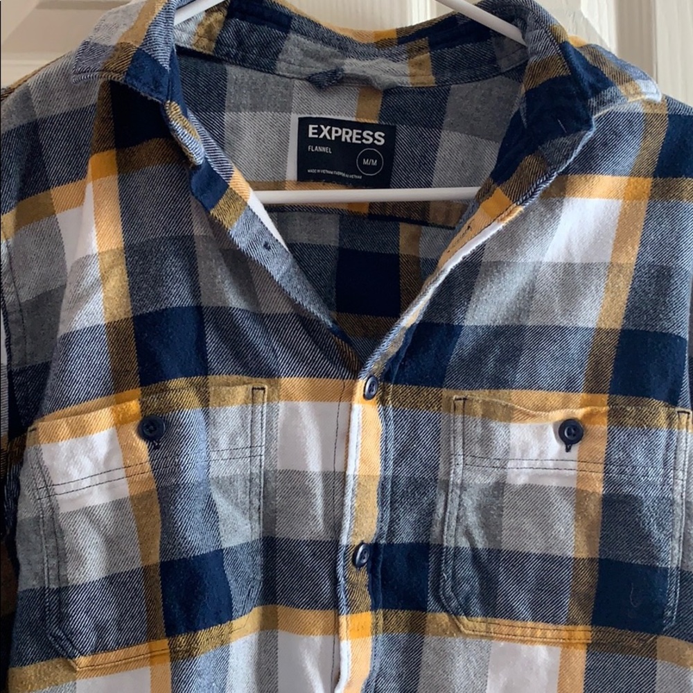Men’s Express Blue and Yellow Flannel